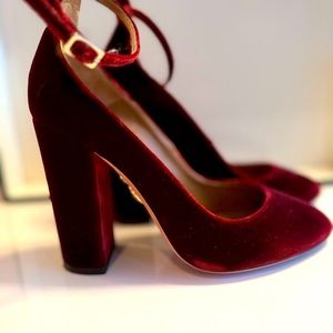 Aquazzura Burgundy Velvet Heels